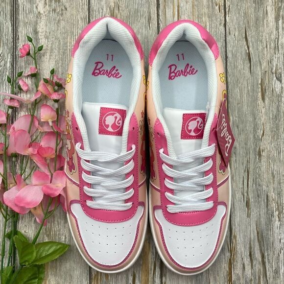 Women's Barbie by Mattel Pink Casual Active Sporty Court Sneaker Shoes Size 11 - Picture 2 of 14
